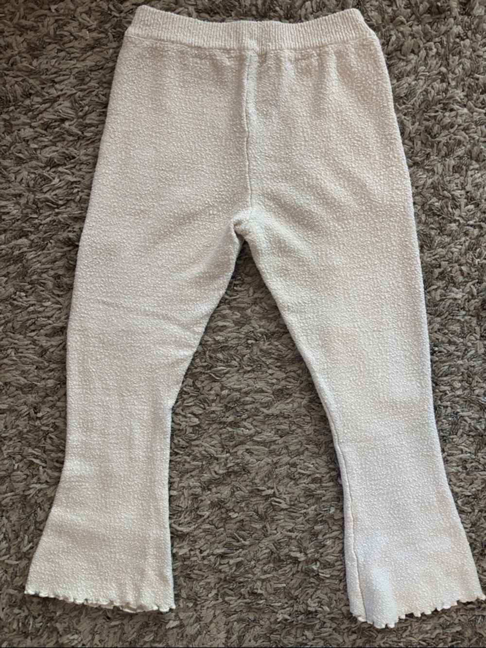 Free People Beach Cream Textured Knit Flare Pants - Picture 8 of 9